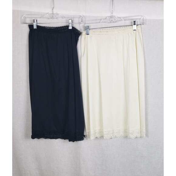 Olga Secret 2 Hug Slip Skirts Lace Black M Tall White M Full Feminine Dainty - Picture 1 of 14